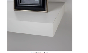 inPlace  47.3 in. W x 10.2 in. D x 2 in. H White MDF Floating Wall Shelf
