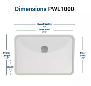 PELHAM & WHITE  Packard 20-78 in. Undermount Ceramic Rectangular Bathroom Sink in White