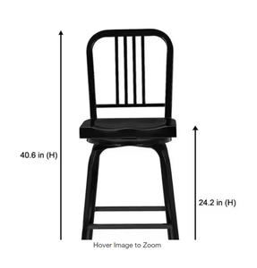 StyleWell  Kipling Black Metal Swivel Counter Stool with Back