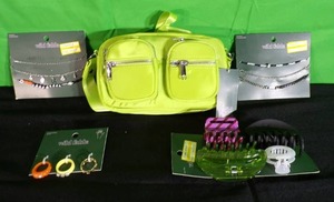lot 13 image: Brand New Crossbody Bag with Pockets - Wild Fable  Wild Fable Assortment of Pendants, Rings, Necklaces and Hair Clips ((Total Value $60))