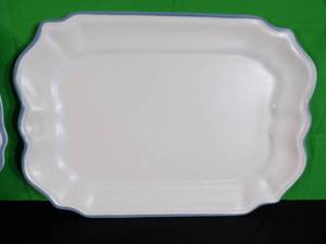 lot 44 image: Brand New 18.5 x 13 Melamine Rectangular Serving Platter 117oz Melamine Serving Bowl White - Threshold designed with Studio McGee