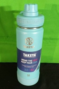 lot 82 image: Brand New Takeya 14oz Actives Insulated Stainless Steel Water Bottle with Straw Lid ((MSRP $22.99))