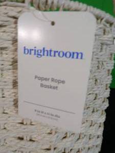 lot 111 image: Brand New Paper Rope Basket - Brightroom