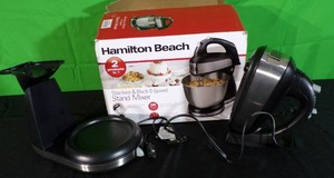 lot 234 image: Open Box Item Hamilton Beach 4qt HandStand Mixer 64640 (Please Bid Accordingly)