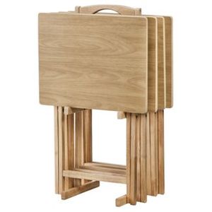 lot 96 image: New  5pc TV Tray Set Wood - Plastic Dev Group