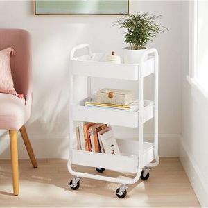lot 107 image: Brand New 3 Tier Metal Utility Cart - Brightroom ((MSRP $40))