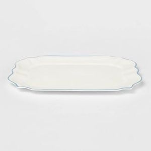 lot 27 image: 18.5 x 13 Melamine Rectangular Serving Platter 117oz Melamine Serving Bowl White - Threshold designed with Studio McGee