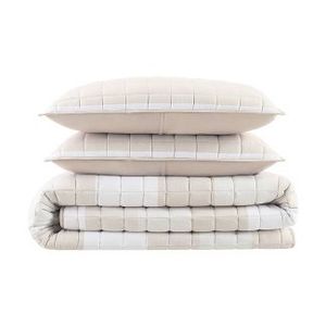 lot 226 image: Brand New Billy Textured Stripe Twin Quilt Set - Serta ((MSRP $69.99))
