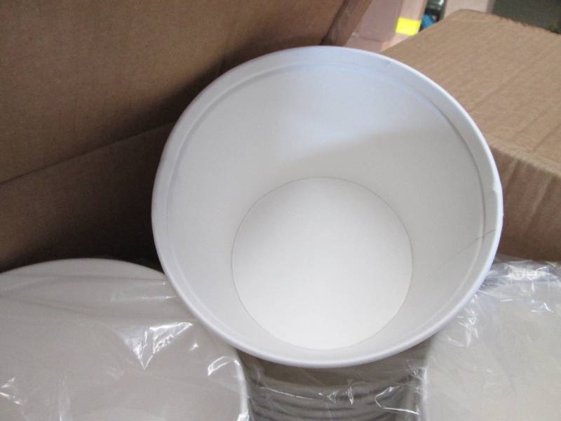 Box of 83 oz White Paper Buckets...