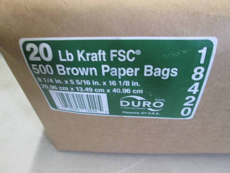 Pack of 500 20 lb Kraft Bags 8.25x5...