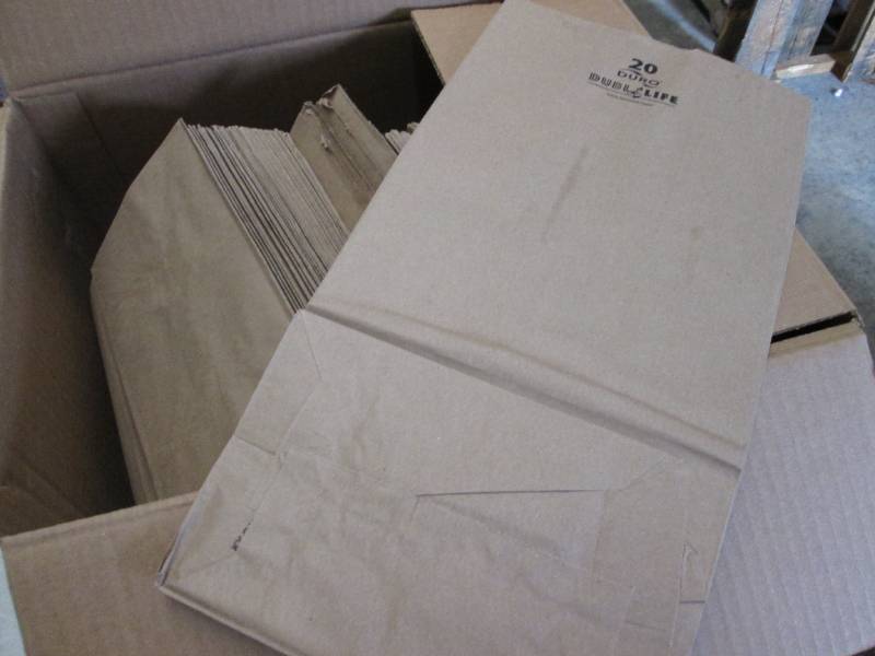 Box of Kraft Paper Bags...