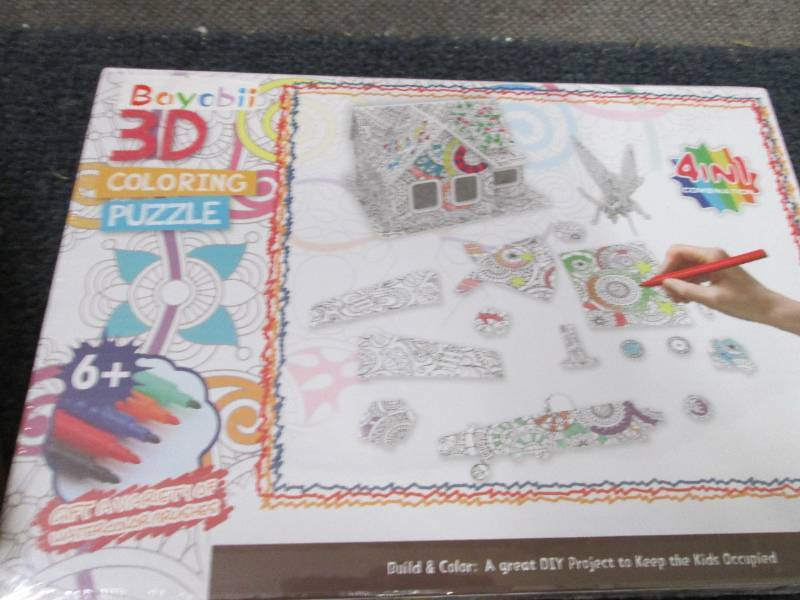 Wooden Puzzle, 2 3D Coloring Puzzle...