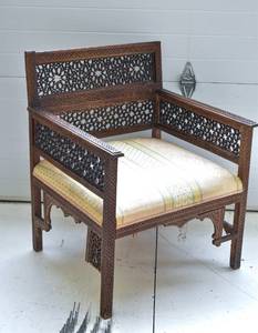 lot 70 image: Vintage Arabesque Carved Wood Chair