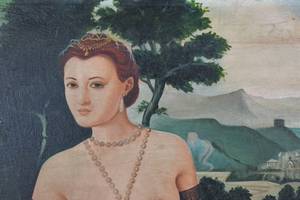 lot 58 image: Large Painting of Nude Woman Reclining