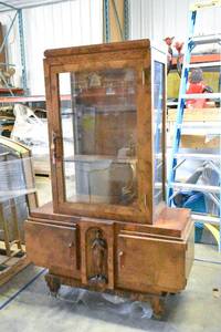 lot 80 image: Art Deco Burlwood Display Cabinet