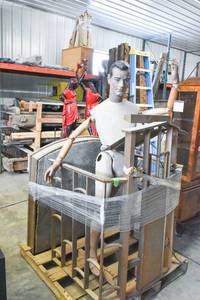 lot 79 image: Life-size Articulating Mannequin at Metal Pulpit