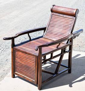 lot 121 image: East Asian Rosewood Reclining Chair