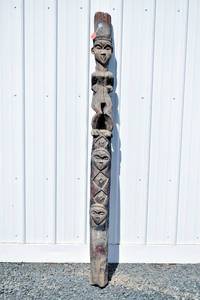 lot 130 image: Antique Carved Figural Pillar