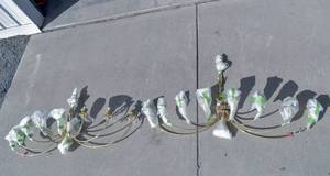 lot 144 image: Pair Gold Metal Wall Sconce Light Fixtures