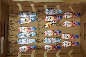lot 85 image: 16 Nascar Fishing Spoons