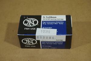 lot 106 image: 50 FNH 5.7 x 28mm 40 Gr Hornady V-Max Ammo