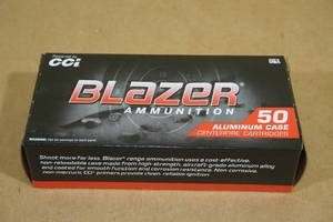 lot 109 image: 50 CCI Blazer 9mm Luger 115 Gr FMJ Aluminum Case Ammo