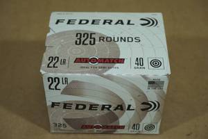 lot 123 image: 325 Federal Automatch .22 LR 40 Gr Ammo