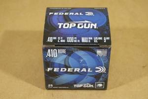 lot 127 image: 25 Federal Top Gun .410 Gauge 2-12 9 Shot Shotshells
