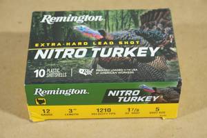 lot 132 image: 10 Remington Nitro Turkey 12 Gauge 3 5 Shot Shotshells