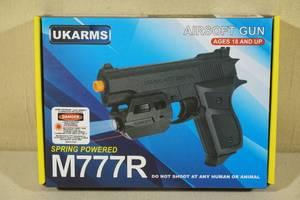 lot 19 image: UKArms M777R Spring Powered Airsoft Pistol with Laser