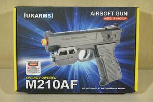 lot 20 image: UKArms M210AF Spring Powered Airsoft Pistol with Laser