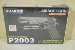 lot 22 image: UKArms P2003 Spring Powered Airsoft Pistol with Laser