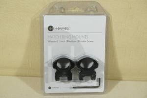 lot 25 image: Hawke Match Ring Mounts Weaver, 1, Medium, Double Screw