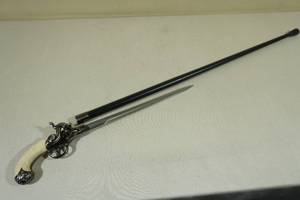 lot 46 image: SteampunkPirate Flintlock Pistol Sword Cane