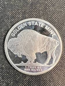 1 TROY OZ .999 FINE SILVER INDIAN BUFFALO ROUND