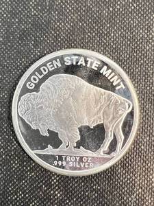 1 TROY OZ .999 FINE SILVER INDIAN BUFFALO ROUND