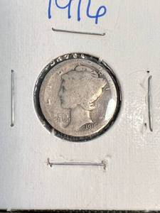 4 US MERCURY DIMES 1916 1919 1923 1924