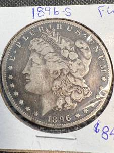 1896-S US MORGAN SILVER DOLLAR