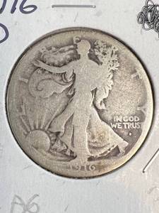 1916-D US WALKING LIBERTY HALF DOLLAR