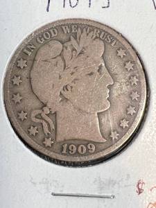 1909-S US BARBER HALF DOLLAR
