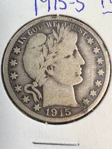 1915-S US BARBER HALF DOLLAR