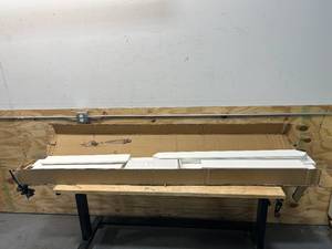 lot 114 image: EASELIFE 36in x 84in Sliding Barn Door with 6.6FT Barn Door Hardware Track Kit Included,Solid LVL Wood Slab Covered with Water-Proof & Scratch-Resistant PVC Surface,DIY Assembly,Easy Install,White
