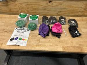 lot 71 image: Lot of 7 Yoga Balls and 2 CANDO Instability Balls for MVP Balancing System