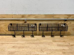 lot 55 image: HOME DECORATORS COLLECTION Lot of 2-  17.75 in. Flat Black Industrial Basket Hook Rails
