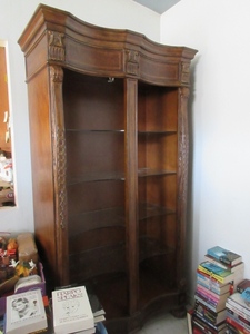 lot 106 image: HIGH QUALITY, SOLID WOOD, OPEN FRONT DISPLAY CABINET