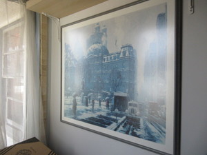 lot 924 image: JUNIUS ALLEN PAINTING OF A STREET SCENE