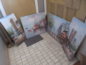 lot 930 image: EUROPEAN SCENES ON CANVAS