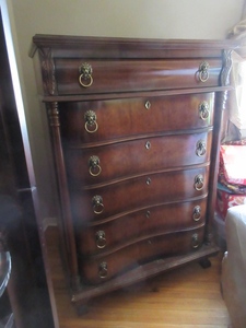 lot 108 image: PULASKI HERITAGE HOUSE COLLECTION HIGH CHEST OF DRAWERS WITH BALL AND CLAW FEET