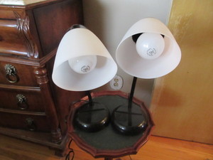 lot 413 image: A PAIR OF GOOSENECK DESK LAMPS