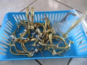 lot 203 image: BRASS DRAWER PULLS